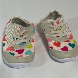 Heart Pattern Kids Sneakers with Wings